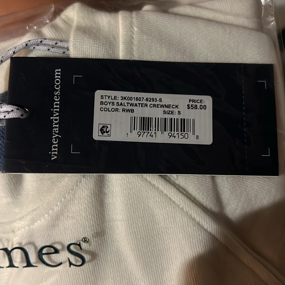 Vineyard Vines White and Blue Striped Kids Sweater - Picture 5 of 5